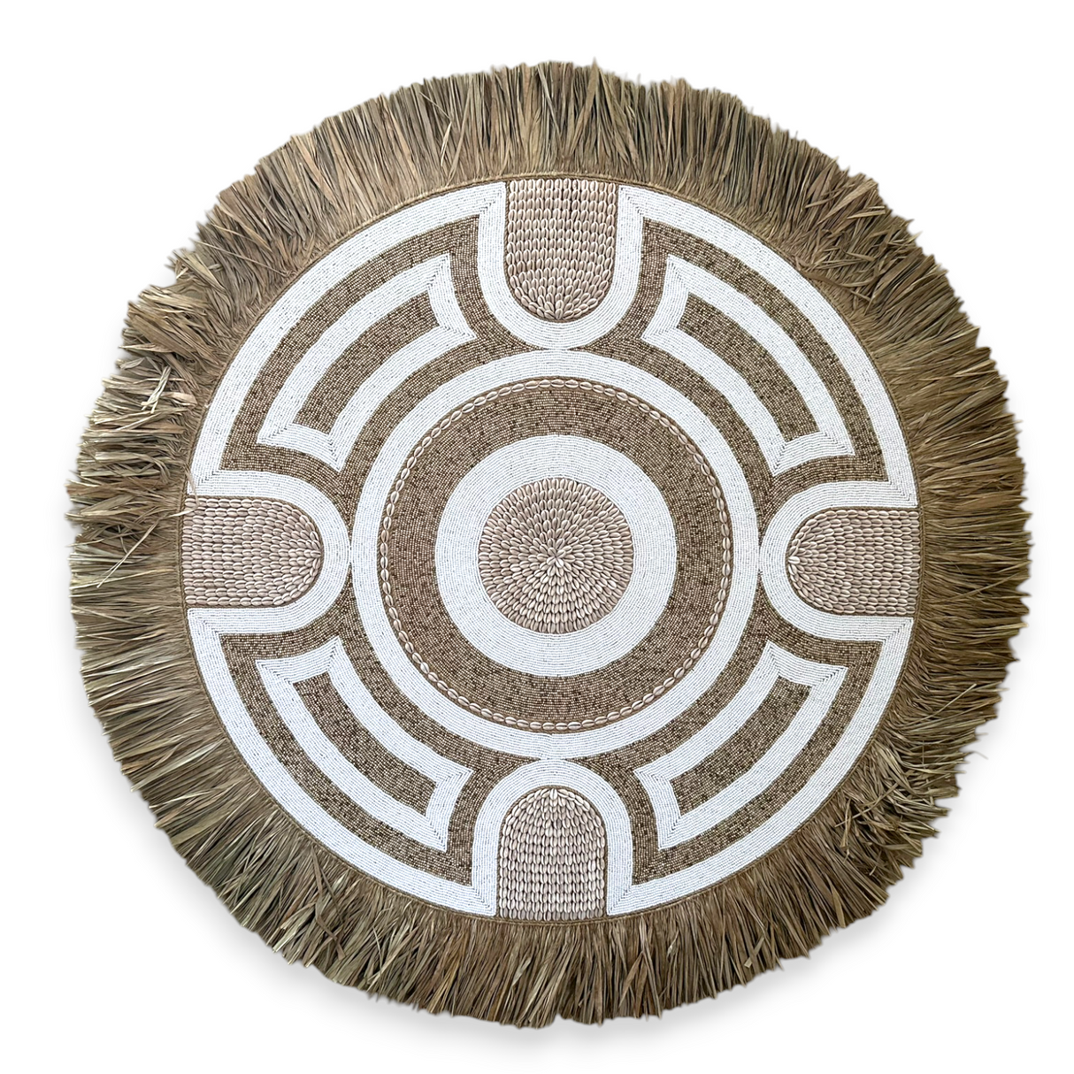 Natural Frame Wall Haning | Woven, Beaded