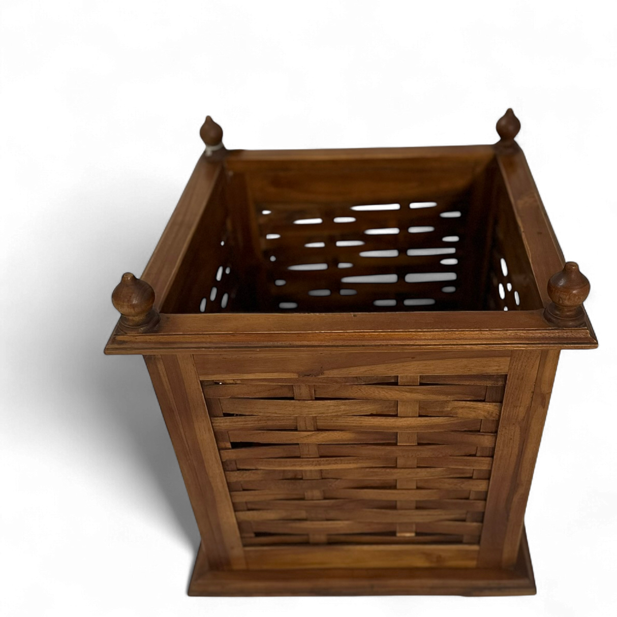 WOODEN TEAK BASKET