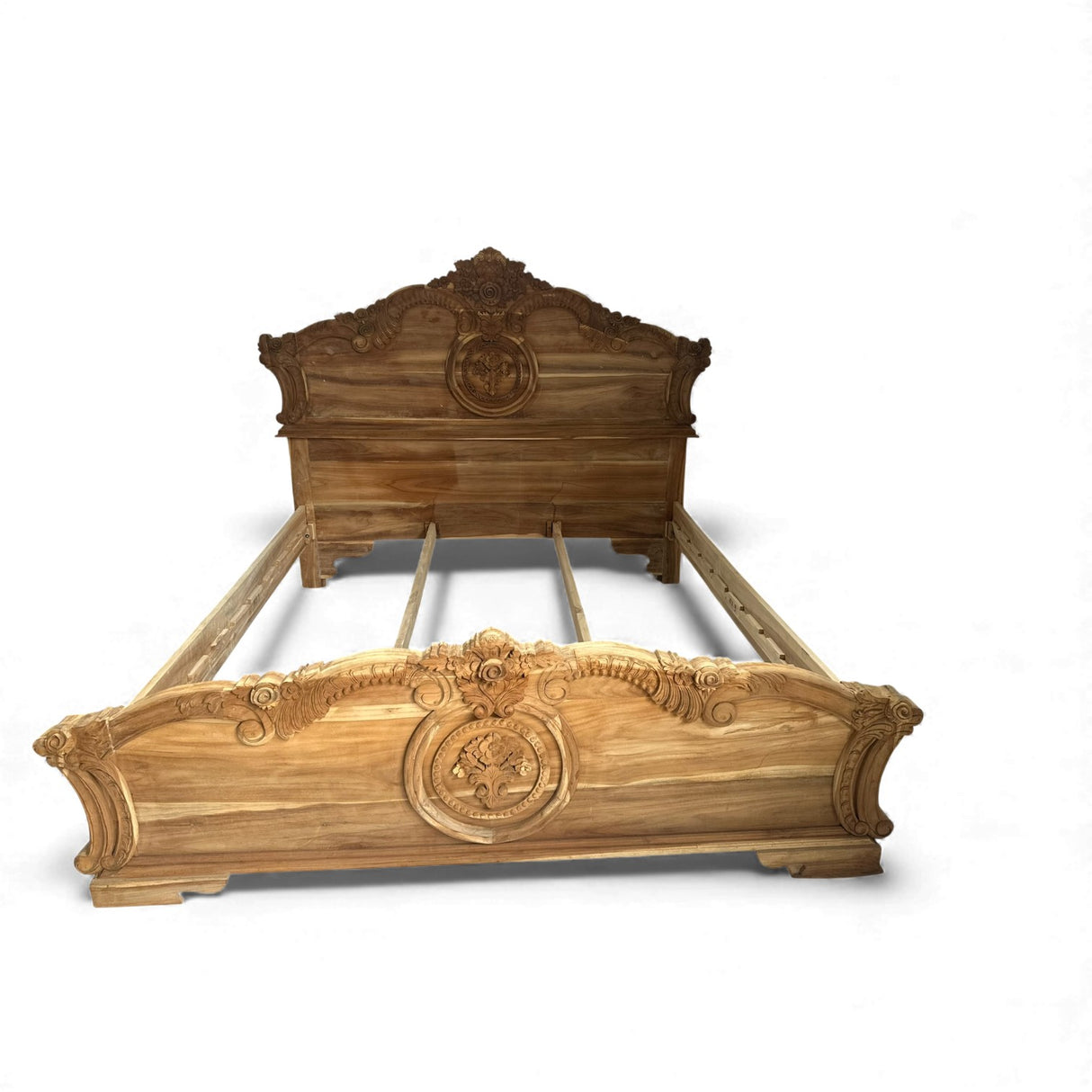 Regal Carved Wooden Bed Frame | CEMPAKA BLOCK