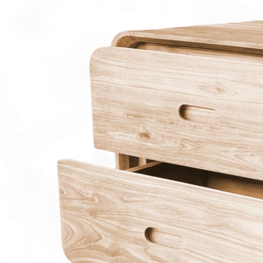 Retro Bedside Pedestal | 2 Drawers 60x50x40cm