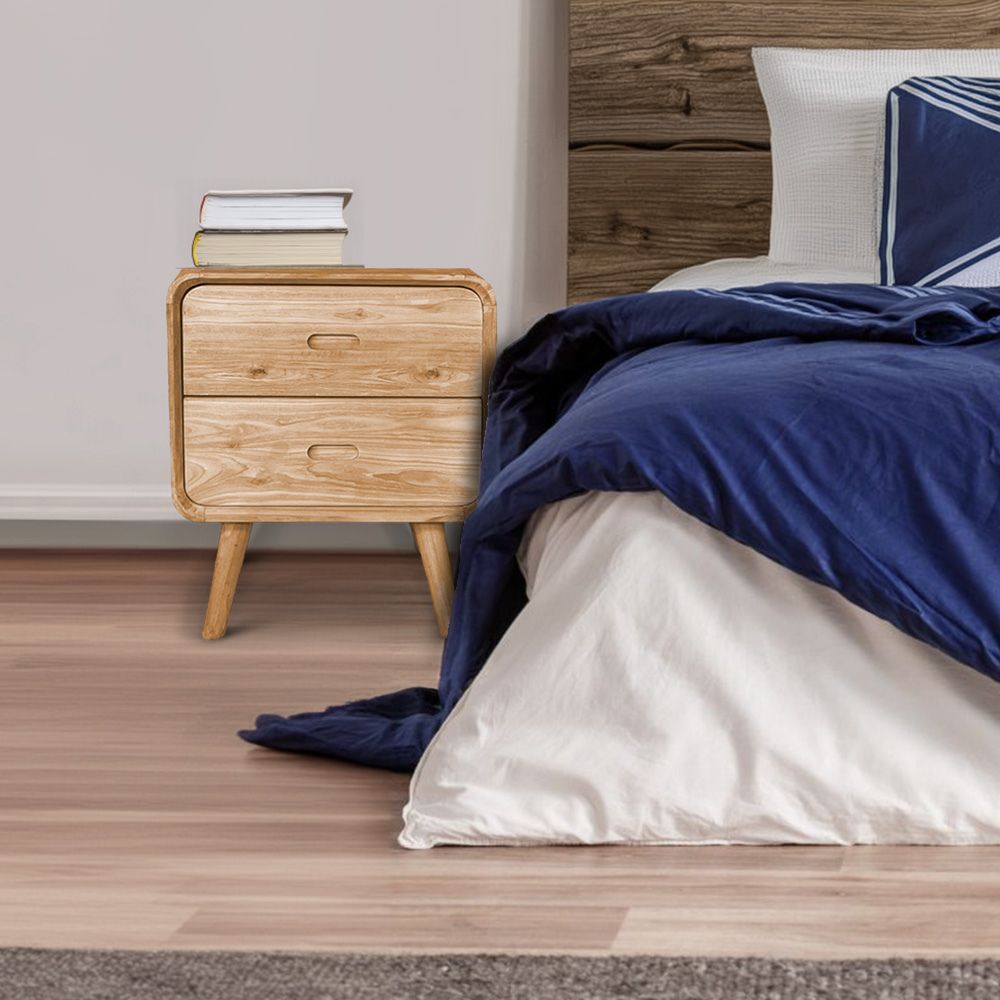 Retro Bedside Pedestal | 2 Drawers 60x50x40cm