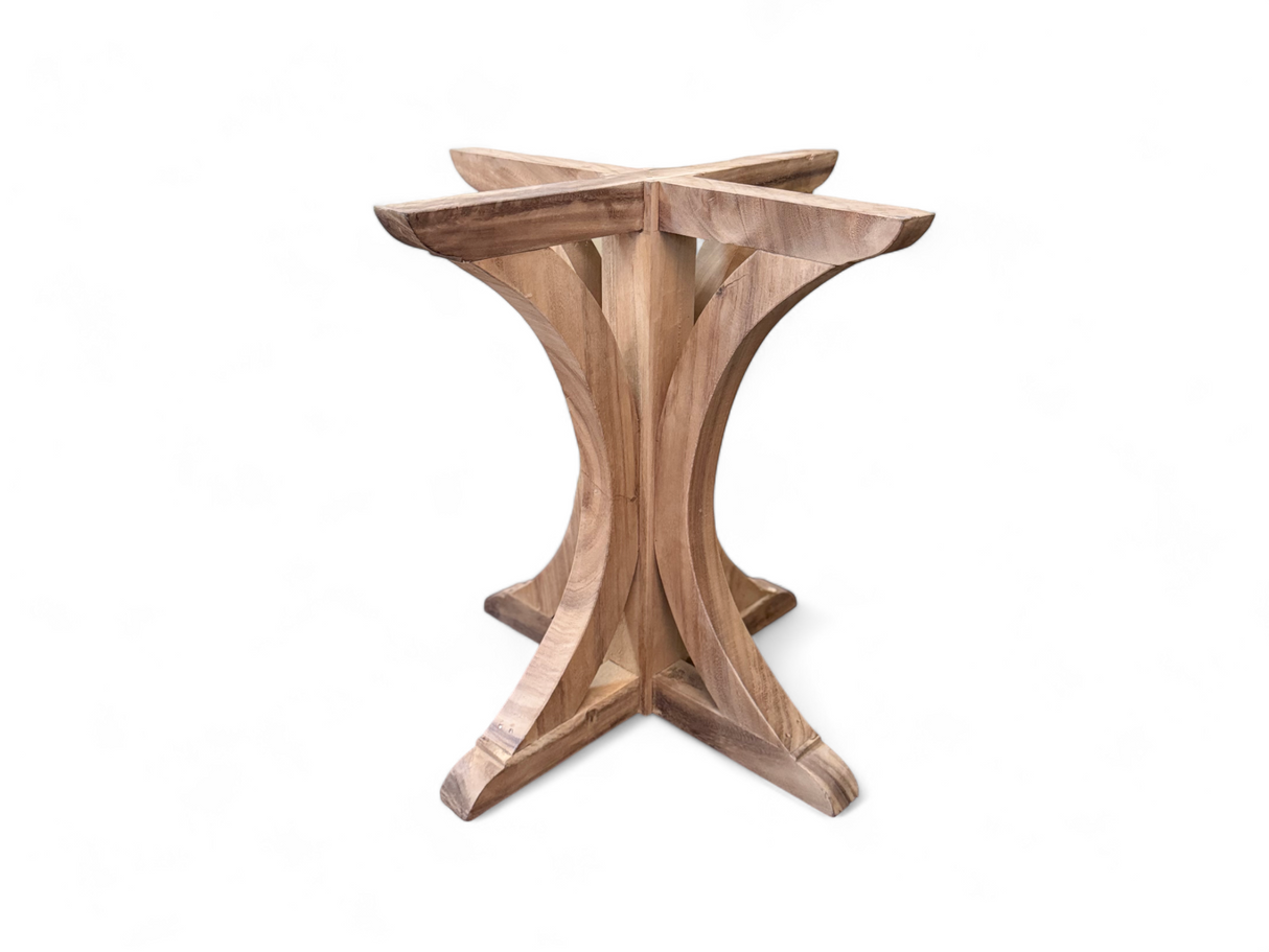 Curved Dining Table Leg Only | Natural Teak