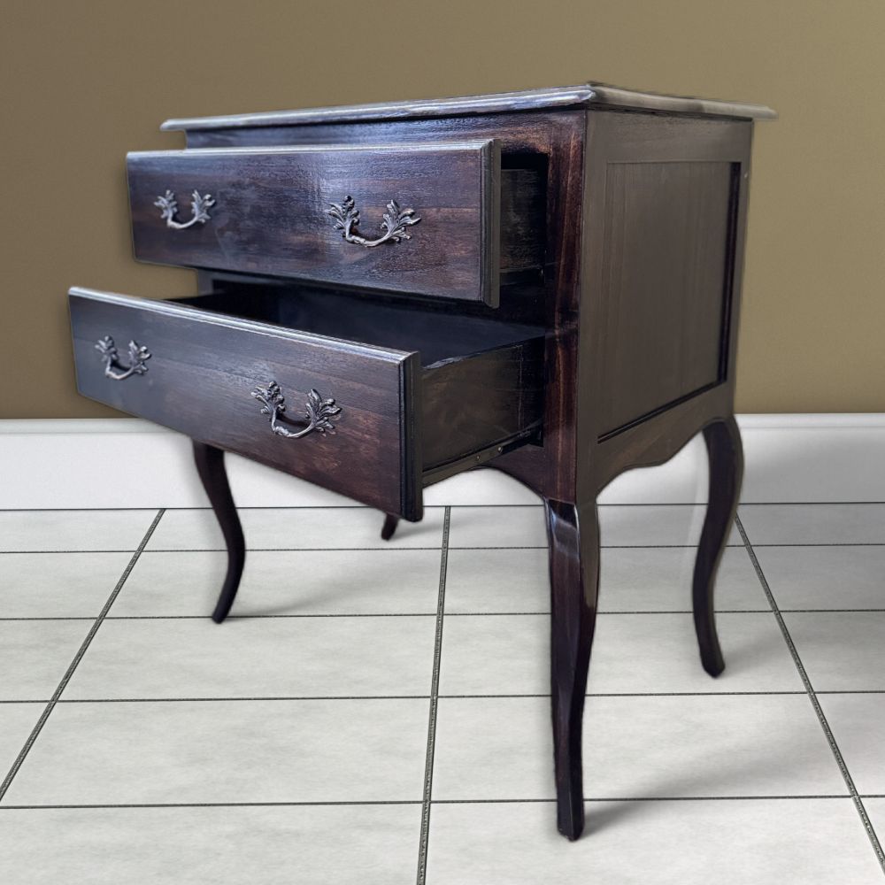 French Bedside Table | Dark Brown