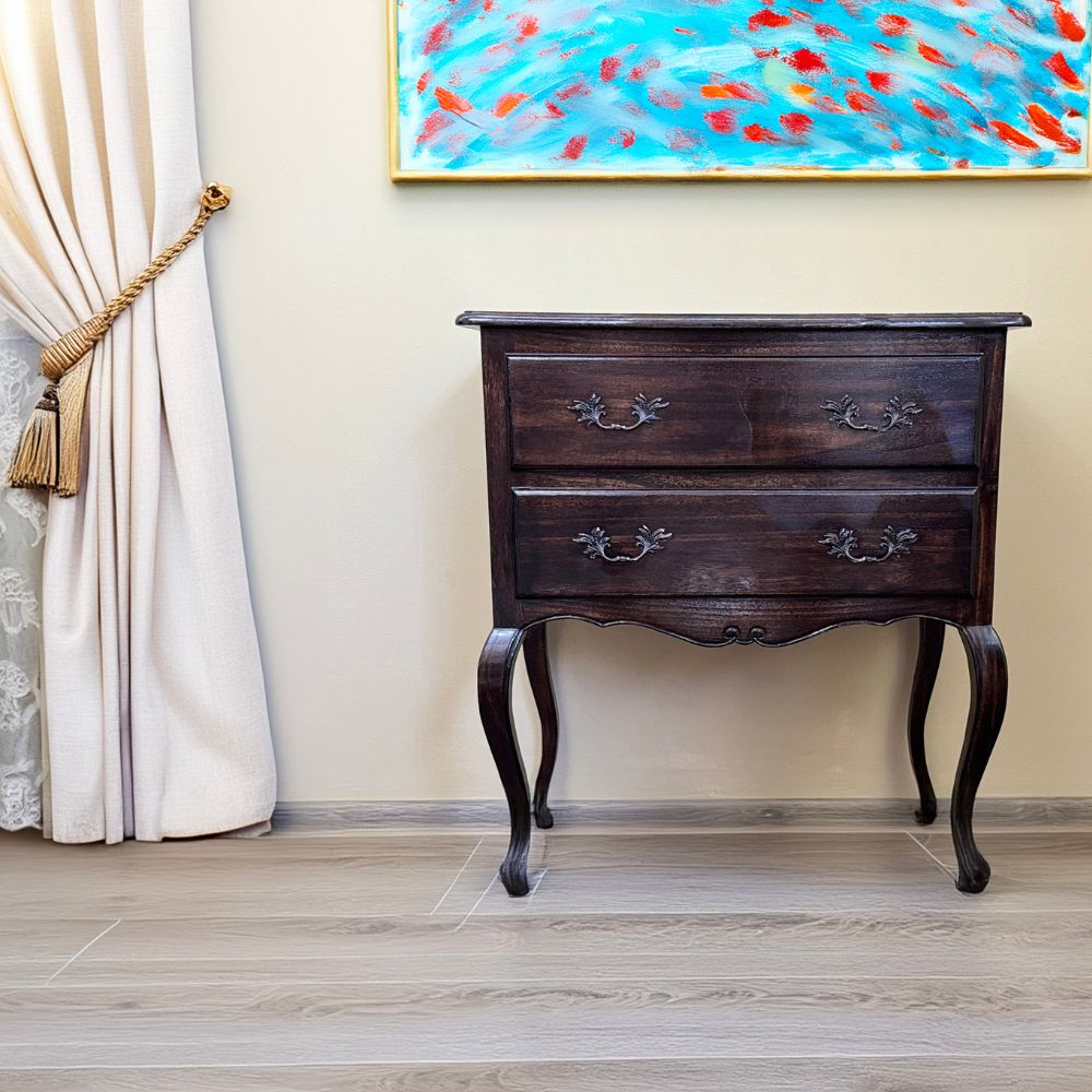 French Bedside Table | Dark Brown