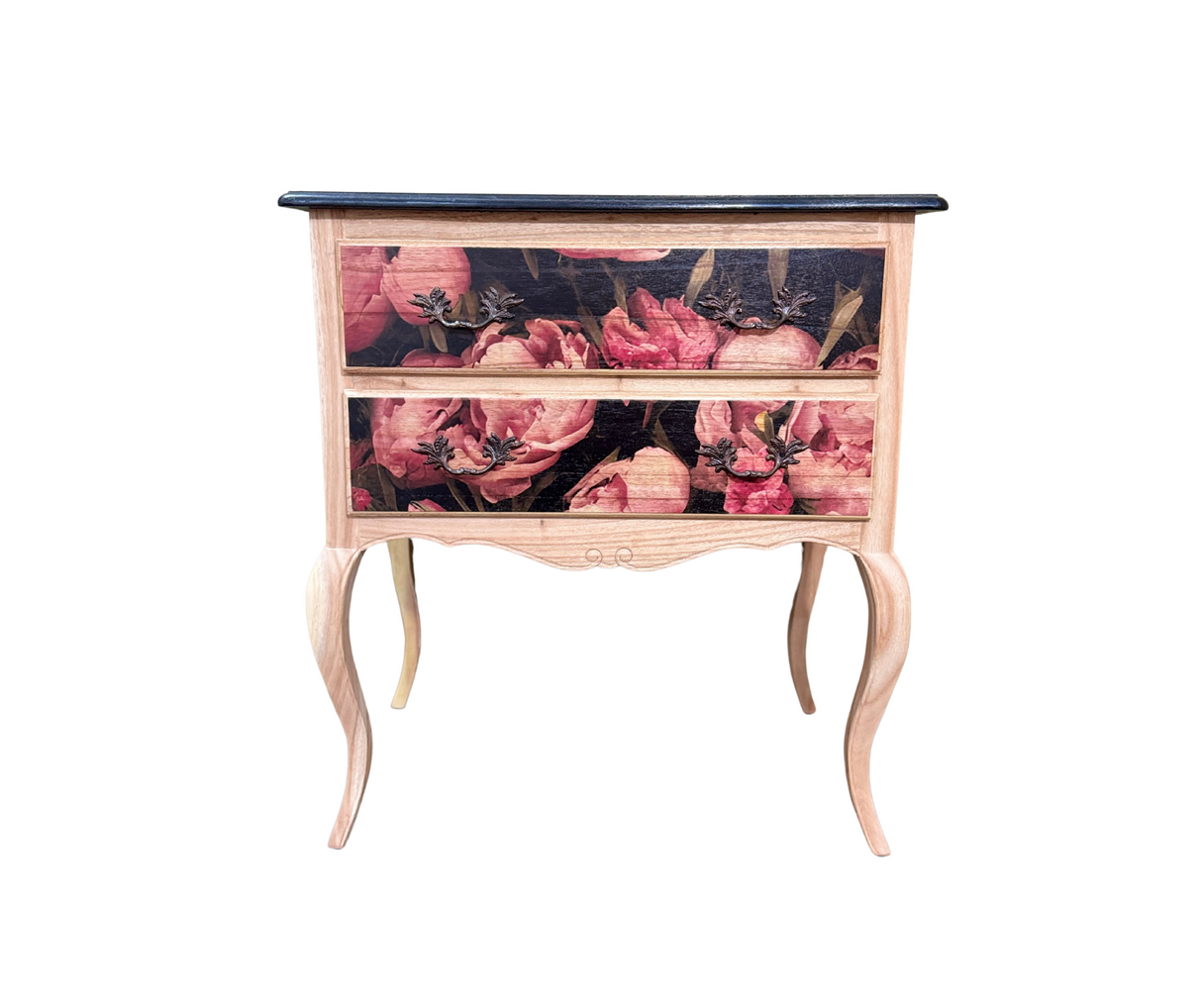 French Peony Bedside Table | Natural