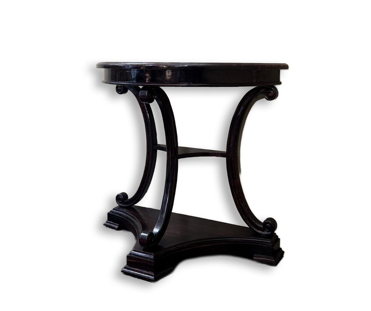 Classic Half-moon Console Table | Dark Brown 75x85x40