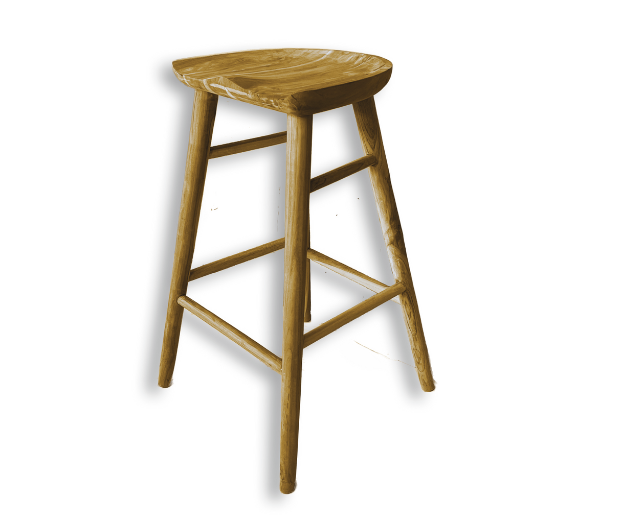 No Back Rest Bar Chair | Natural 65x80x80