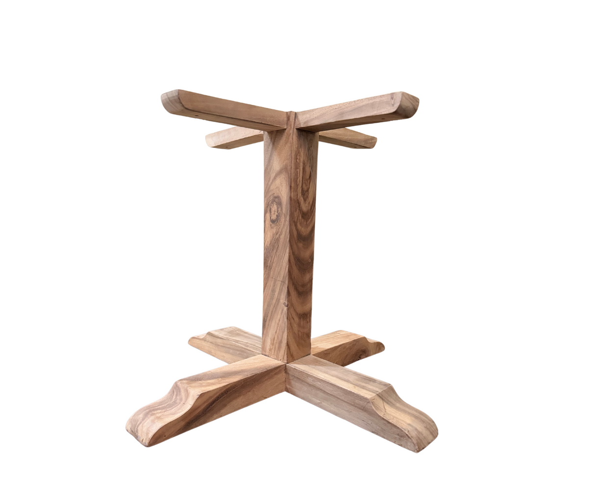 Cross Dining Table Leg Only No Top | Natural Teak
