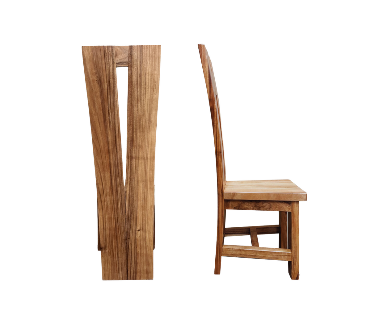 V Solid Wooden Dining Chair | Natural 120x41x45cm