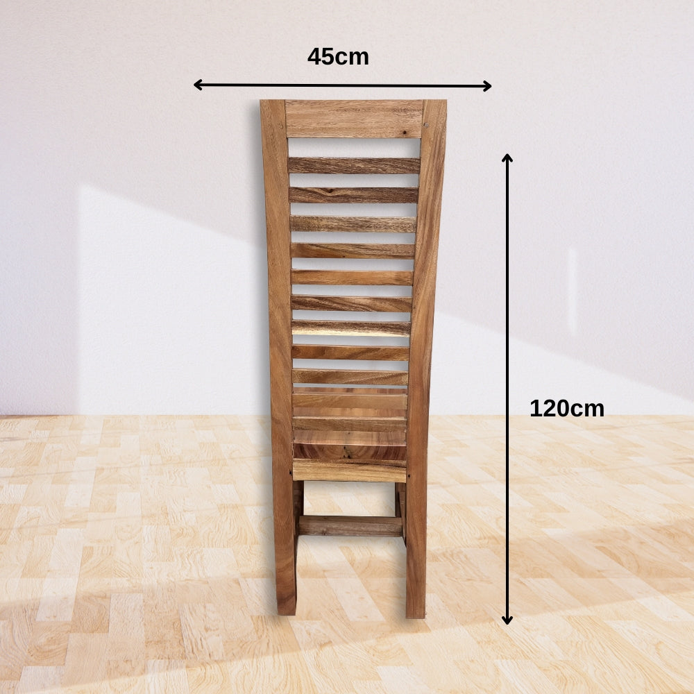 Line Solid Wooden Dining Chair | Natural 120x41x45