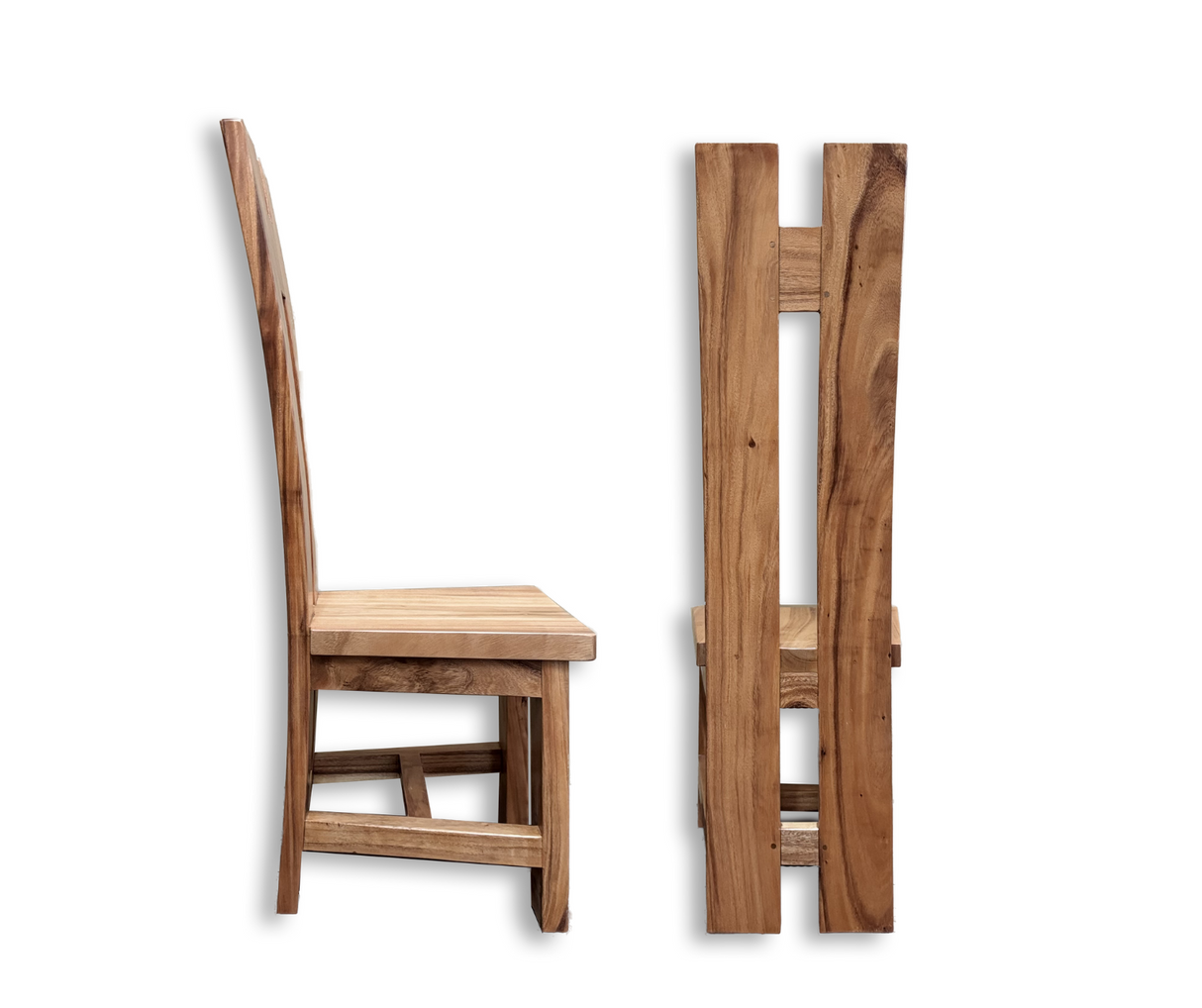 H Solid Wooden Dining Chair | Natural Finish 120x45x41cm