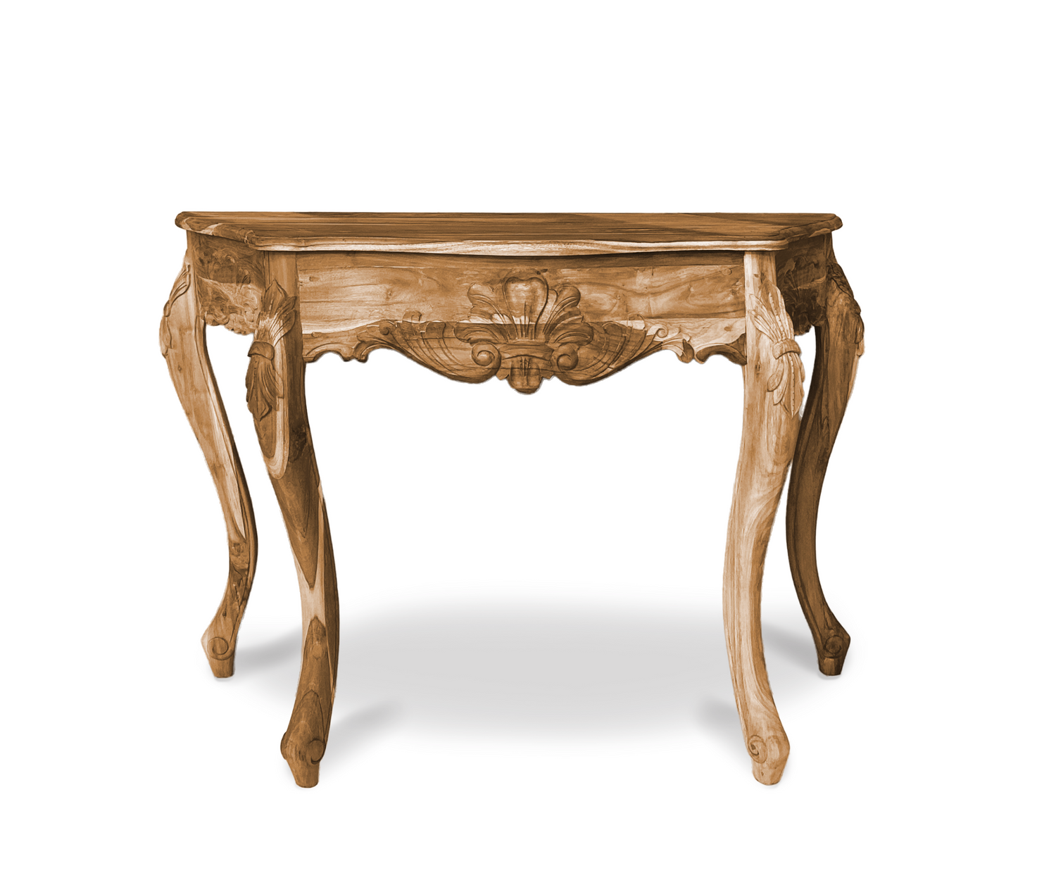 Engraved Console with Fleur-de-lis | Natural