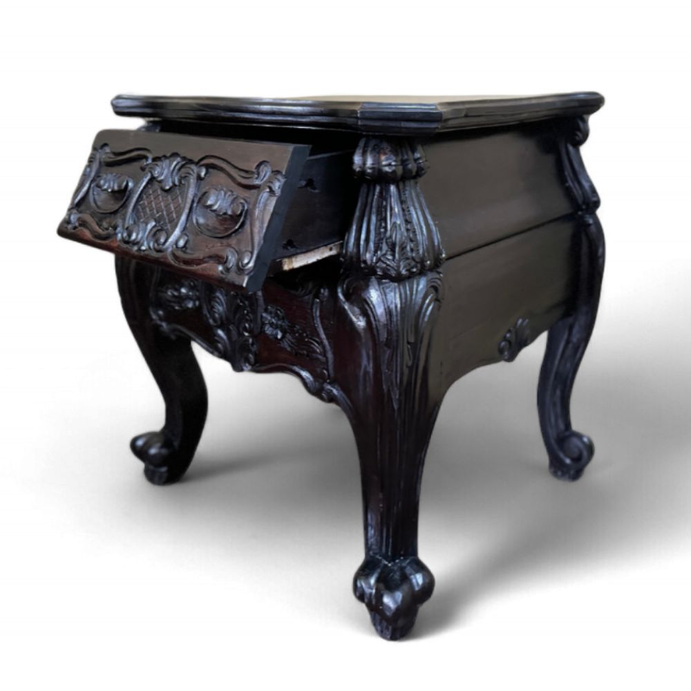 Engraved Bedside Pedestal | Dark