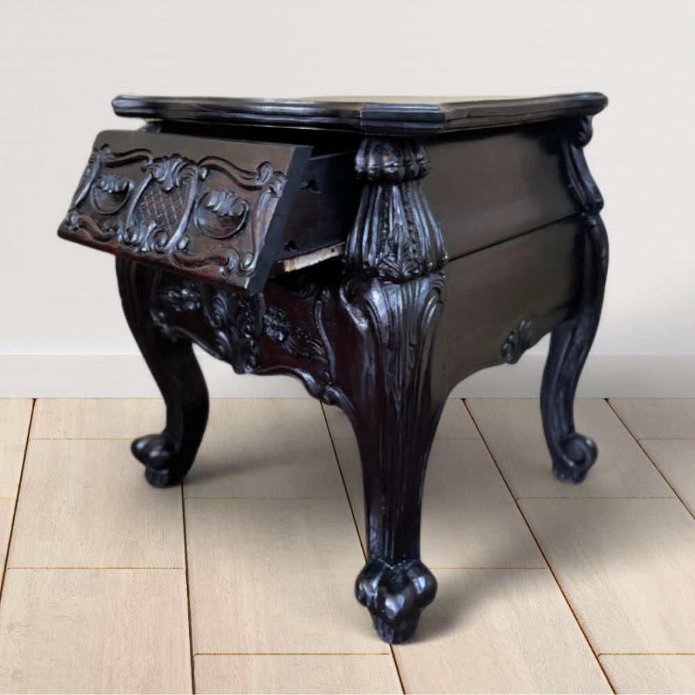 Engraved Bedside Pedestal | Dark