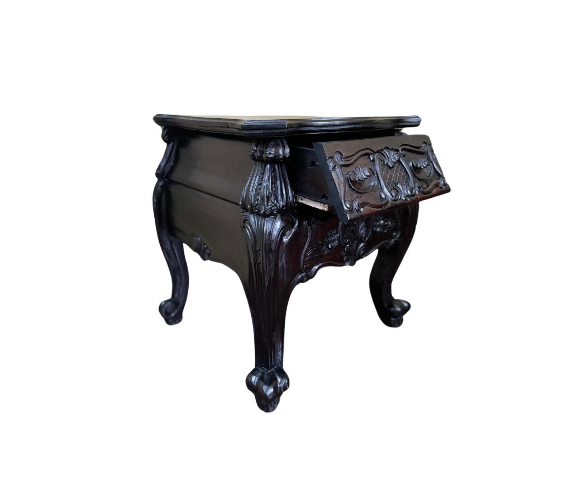 Engraved Bedside Pedestal | Dark