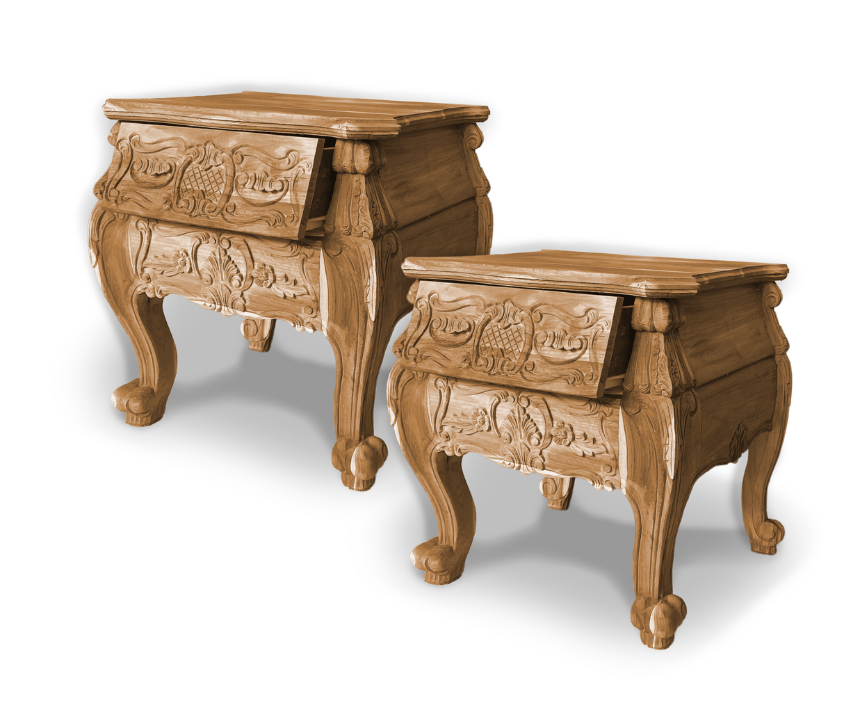 Engraved Bedside Pedestal | Natural 65x62x49