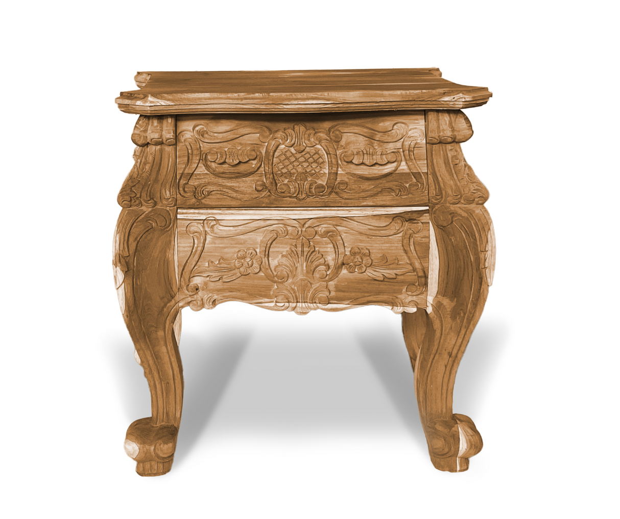 Engraved Bedside Pedestal | Natural 65x62x49