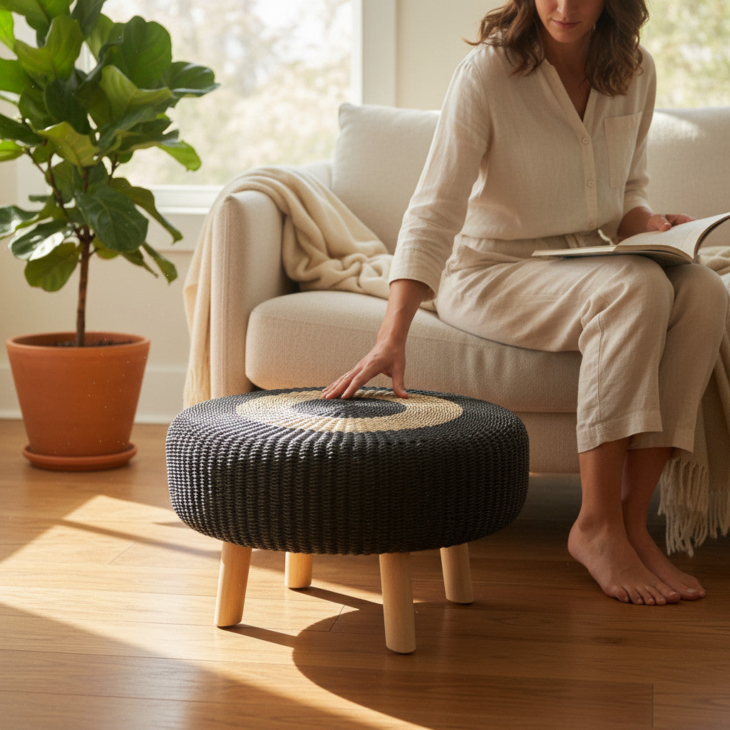 Rattan Coffee Table | Natural & Black