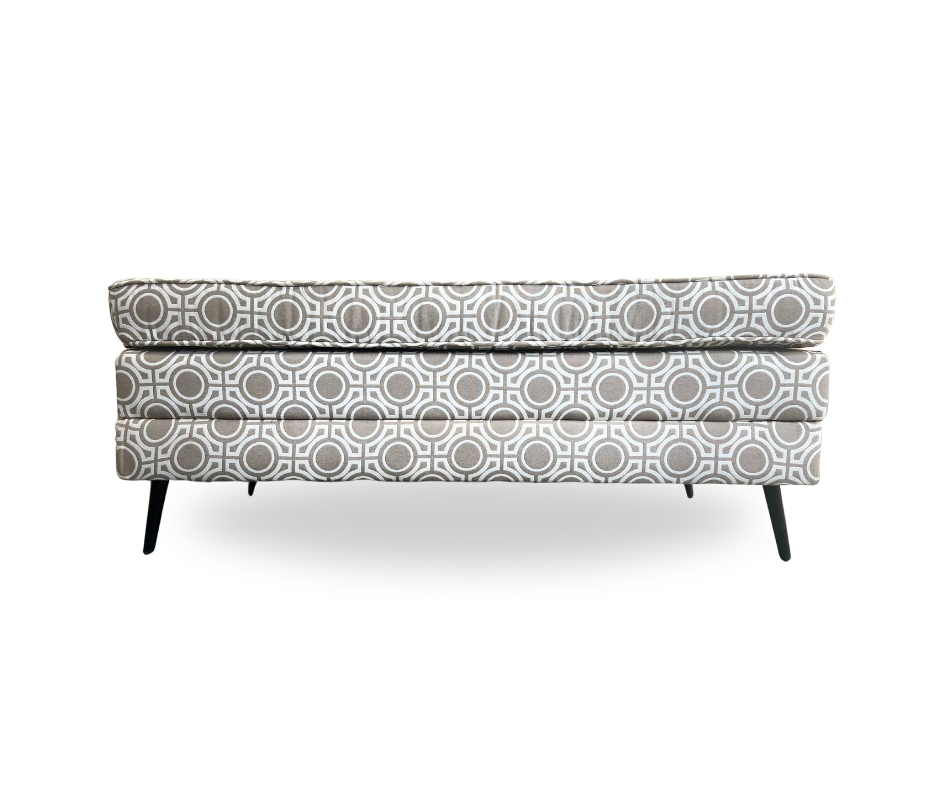 Circle Pattern Ottoman | Cream & White