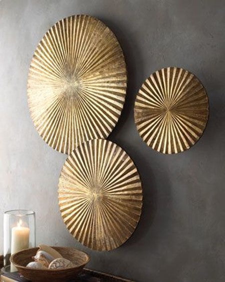 Wall Decoration | Payung Bali, Set of 3, Gold