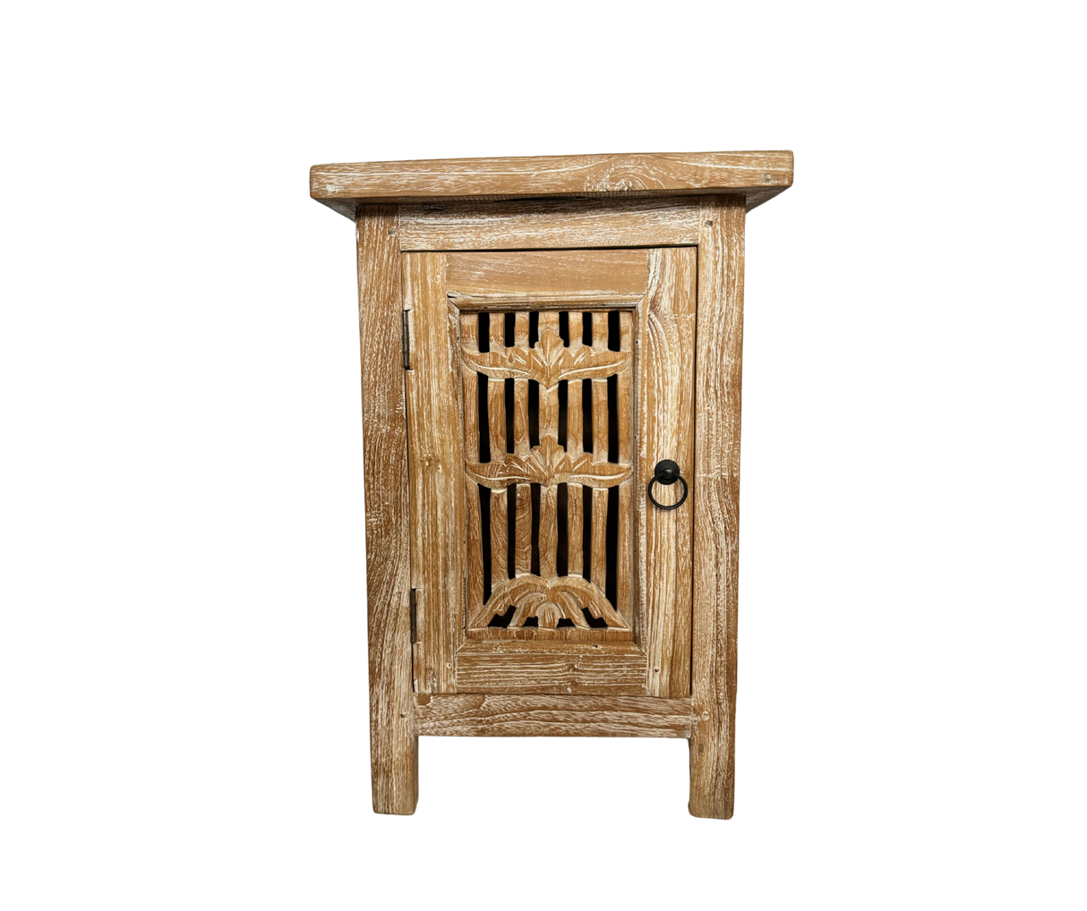 Wooden Bed Side | Slate, Washed