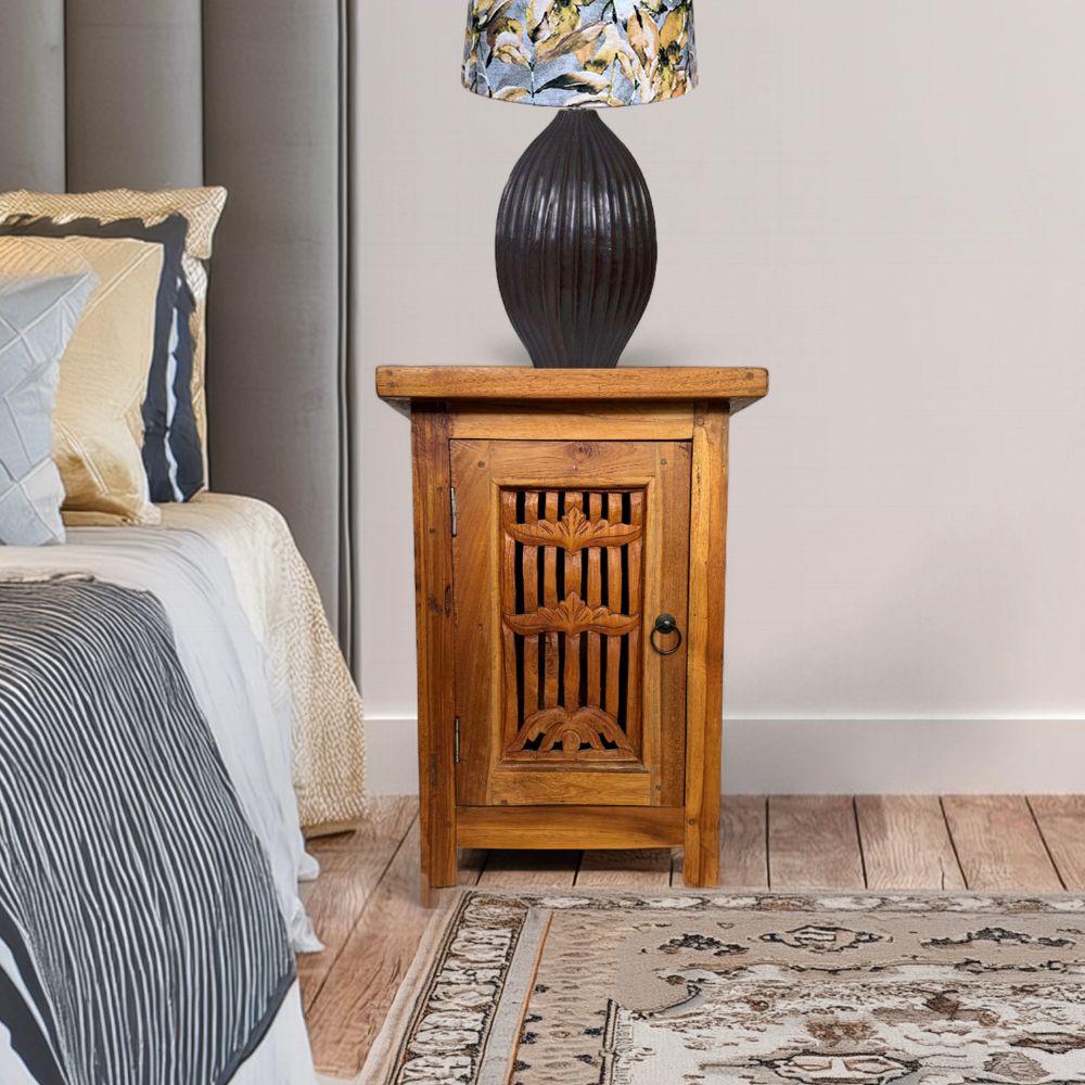 Wooden Bed Side 1 Door WW | Teak