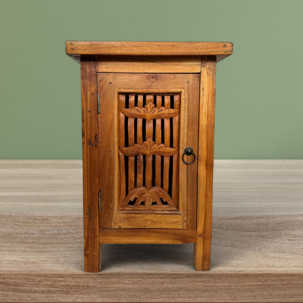 Wooden Bed Side 1 Door WW | Teak