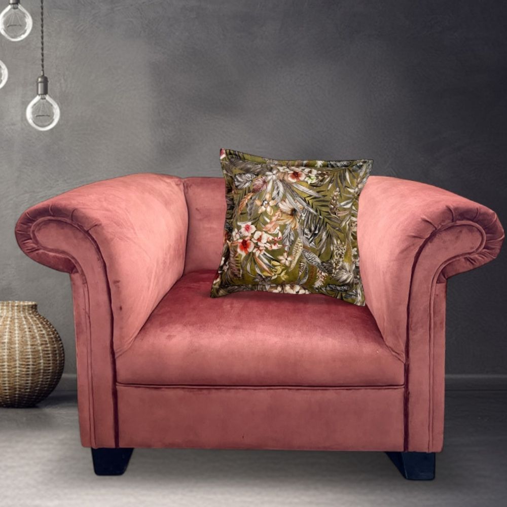 Dusty Pink Occasional Chair | Wide Single Seat