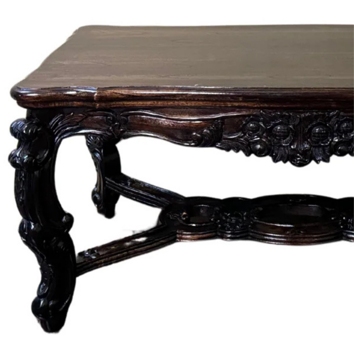 Engraved Coffee Table | Dark Wood 49x105x55