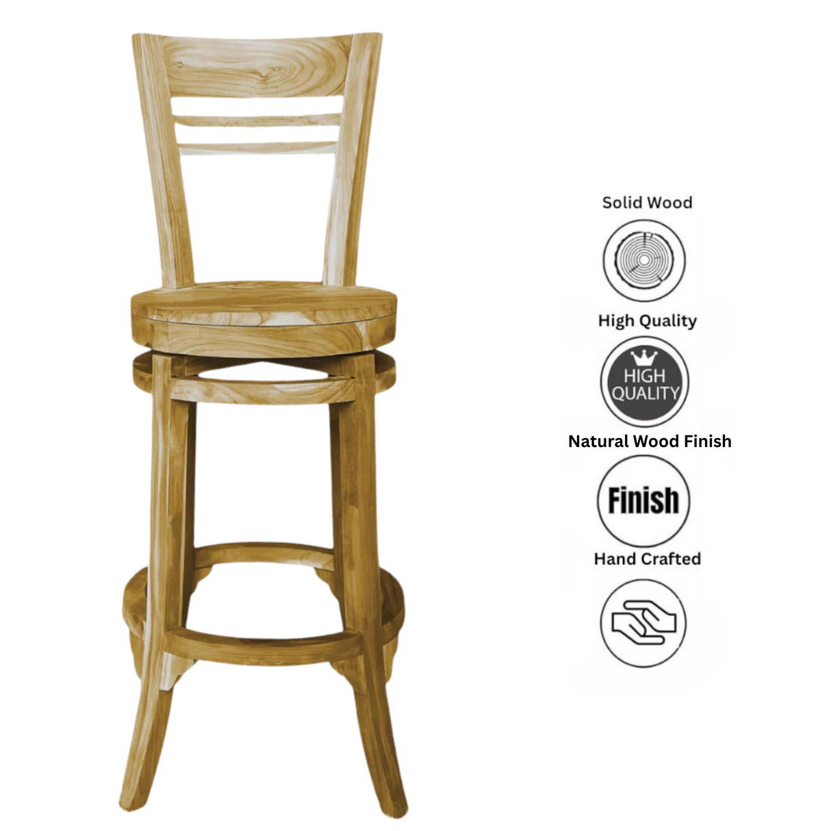 Swivel Bar Chair | Natural 115x42x42