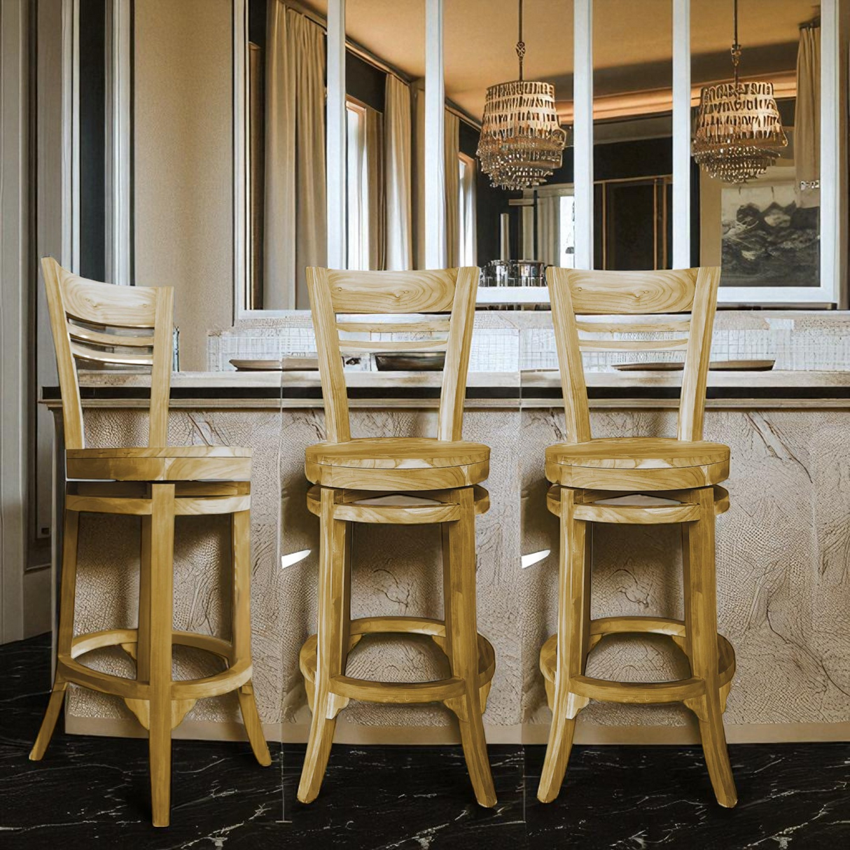 Swivel Bar Chair | Natural 115x42x42