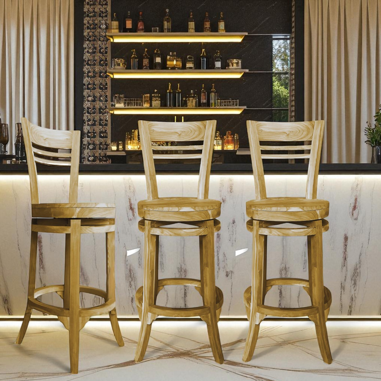 Swivel Bar Chair | Natural 115x42x42