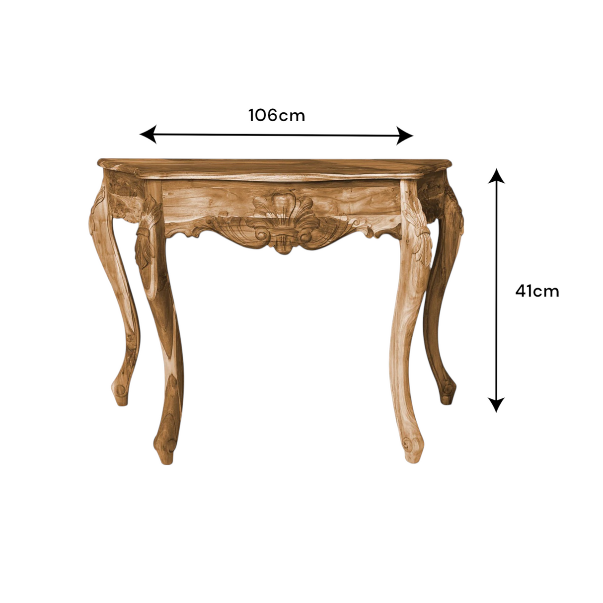 Engraved Console with Fleur-de-lis | Natural