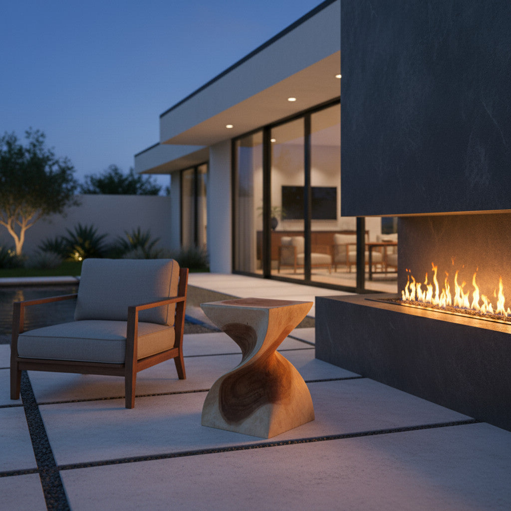 Z Shaped Stool | Natural, Teak