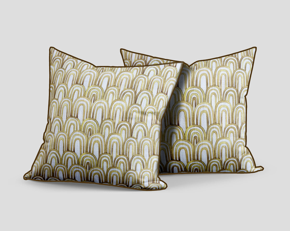 Scatter Cushion | Maidenhair Fern Ochre Linen | Secret Garden 50x50cm