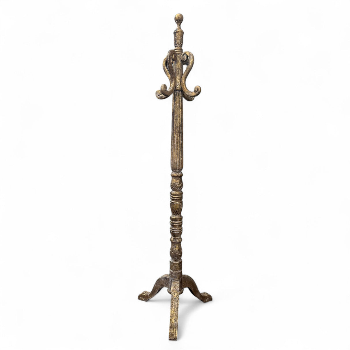 HAT STAND | WOODEN ANTIQUE GOLDEN FINISH