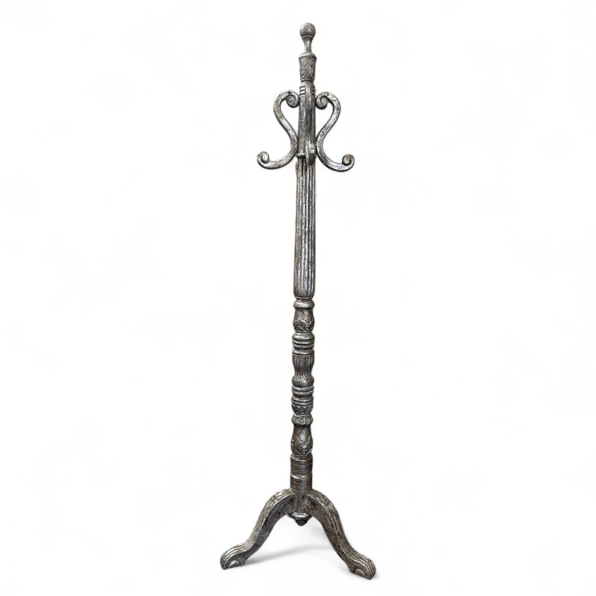 HAT STAND | WOODEN ANTIQUE SILVER