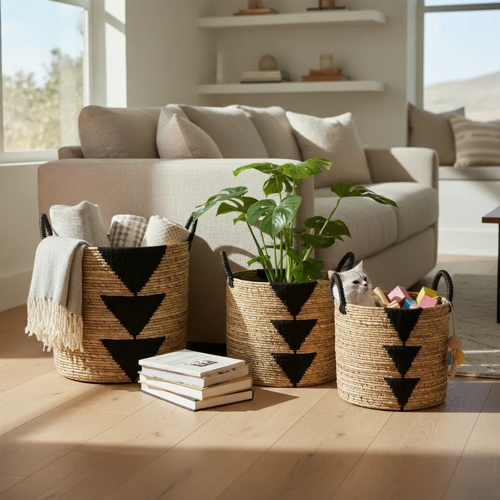 Basket Black Triangles | Large