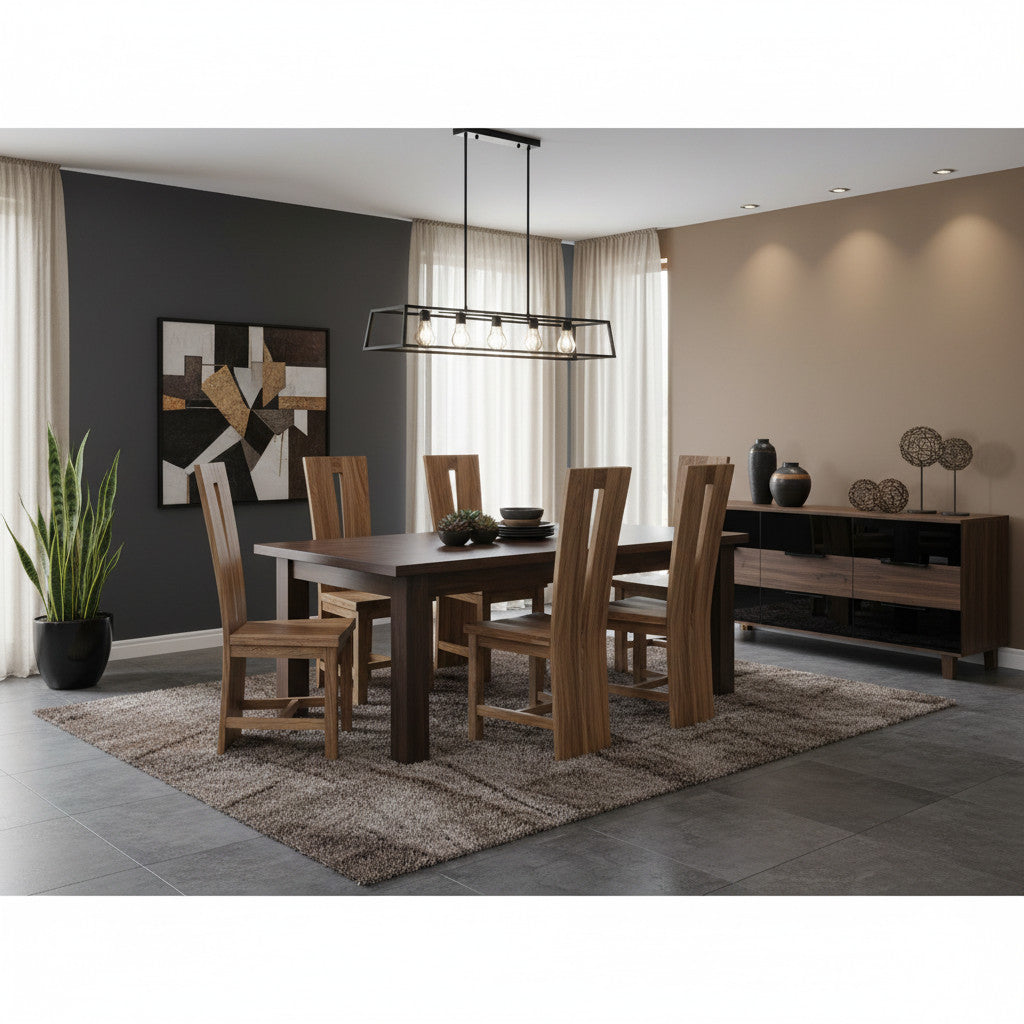 V Solid Wooden Dining Chair | Natural 120x41x45cm