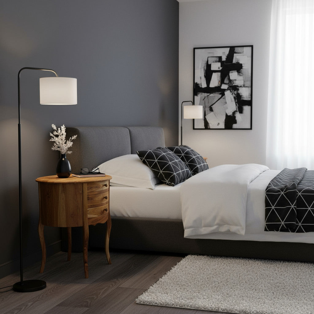 Half Round Table Plain with 2 Doors | Teak