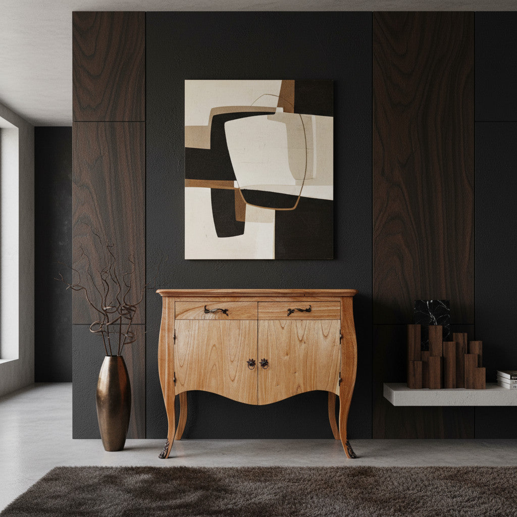 2 Door, 2 Drawer Cabinet | Natural 85x100x50