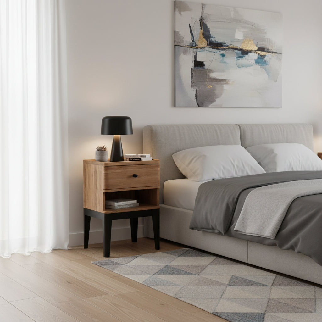 Bedside Pedestal | 1 Drawer, 1 Shelf 37x65x20cm