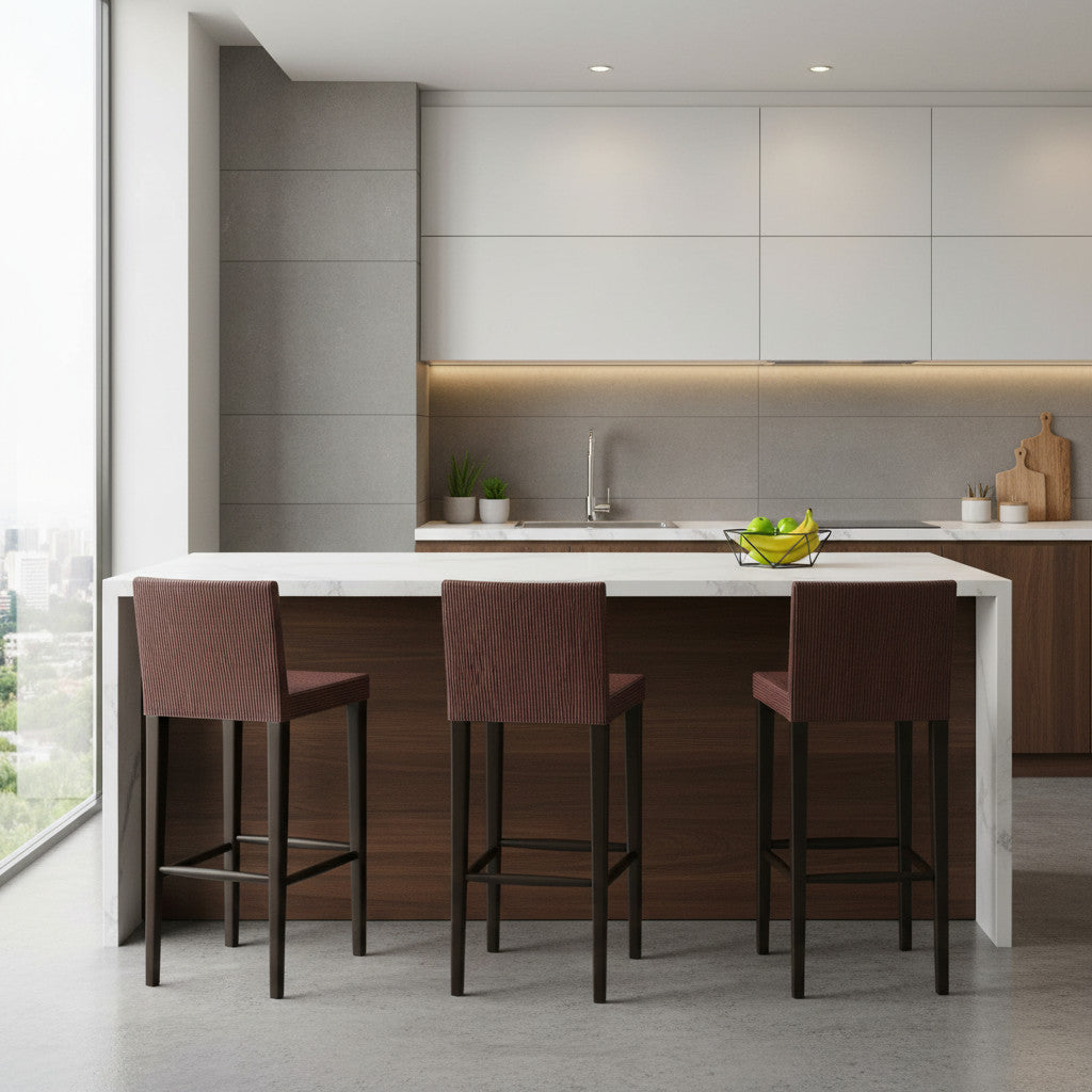 Rattan Bar Chair | Dark Brown Made From Solid Wood