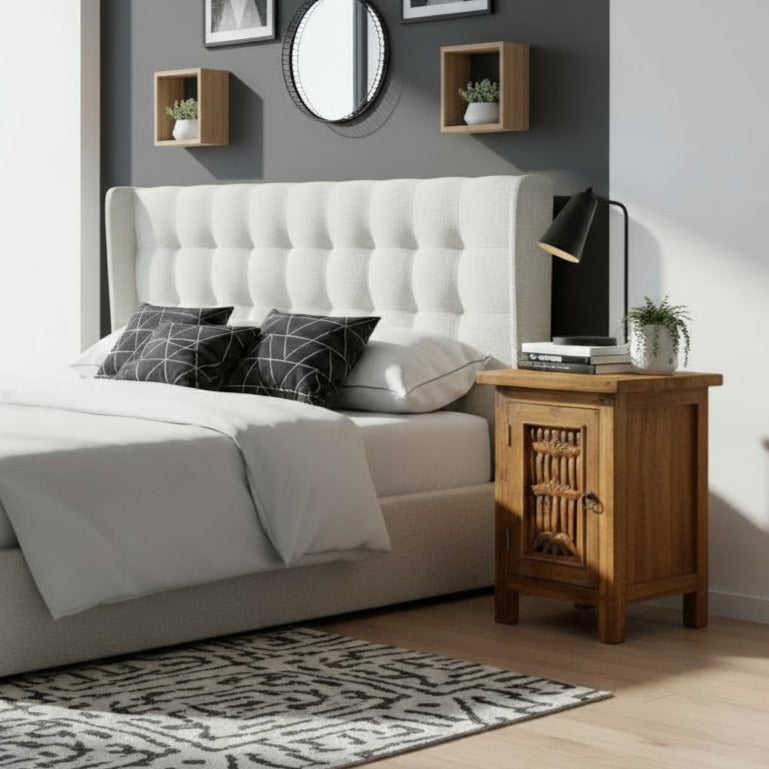 Wooden Bed Side 1 Door WW | Teak