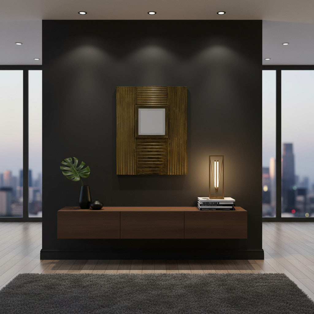 BROWN Small Rectangular MIRROR