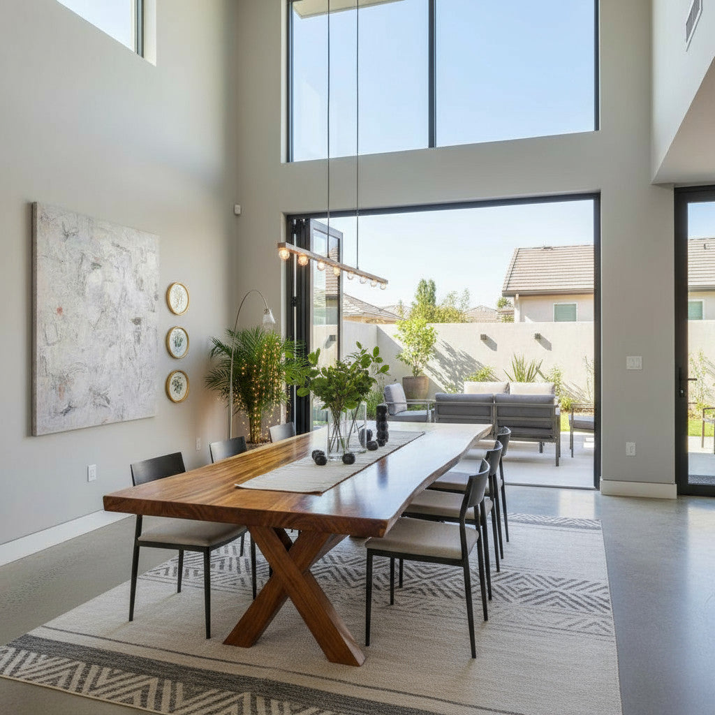 NATURAL WOODEN DINING TABLE| Large