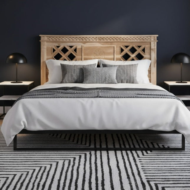 BED SILANG SUPER QUEEN | NATURAL HEADBOARD