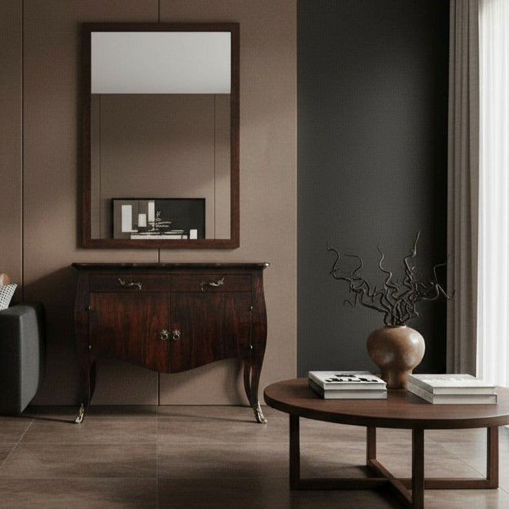 2 Door, 2 Drawer Cabinet | Dark Wood 85x100x50