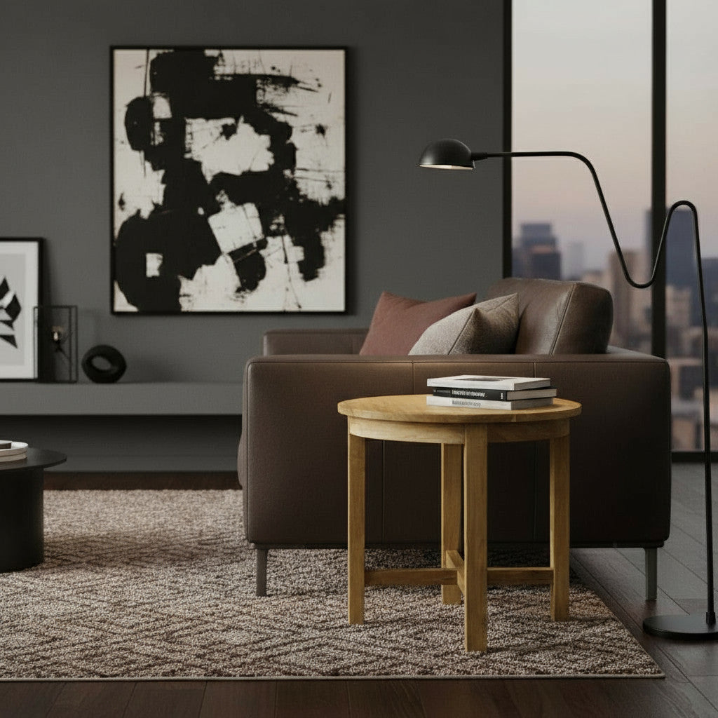 Straigh Leg Side Table | Natural 83x40x40