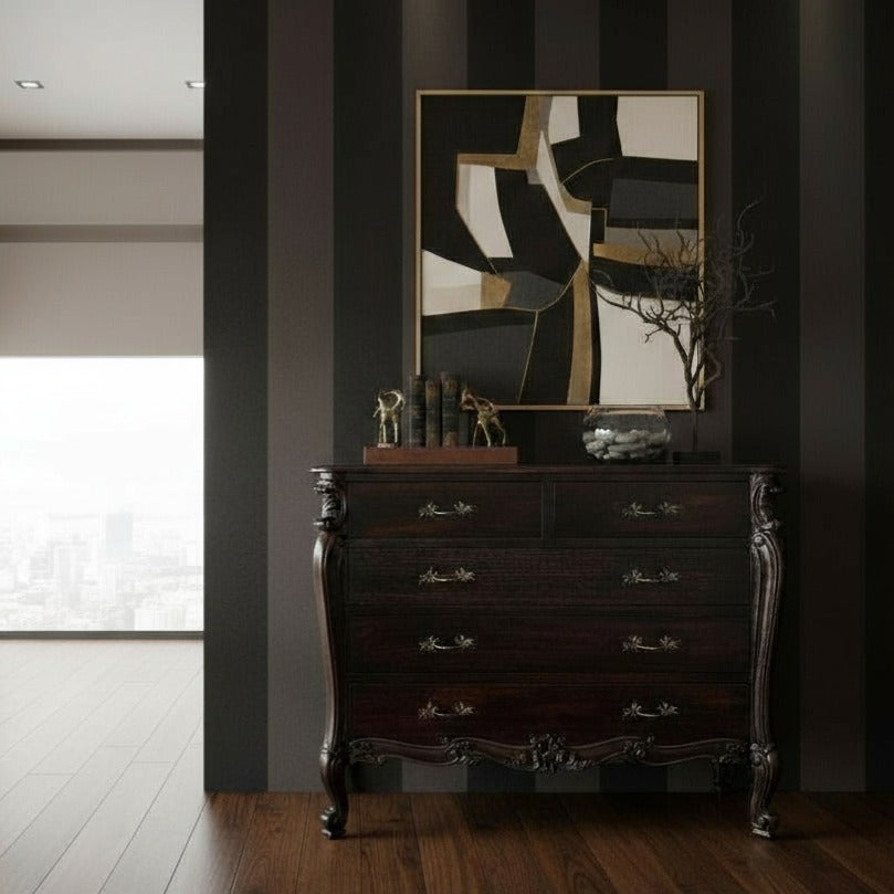 Classic 5 Drawer Chest | Dark Wood 100x120x5